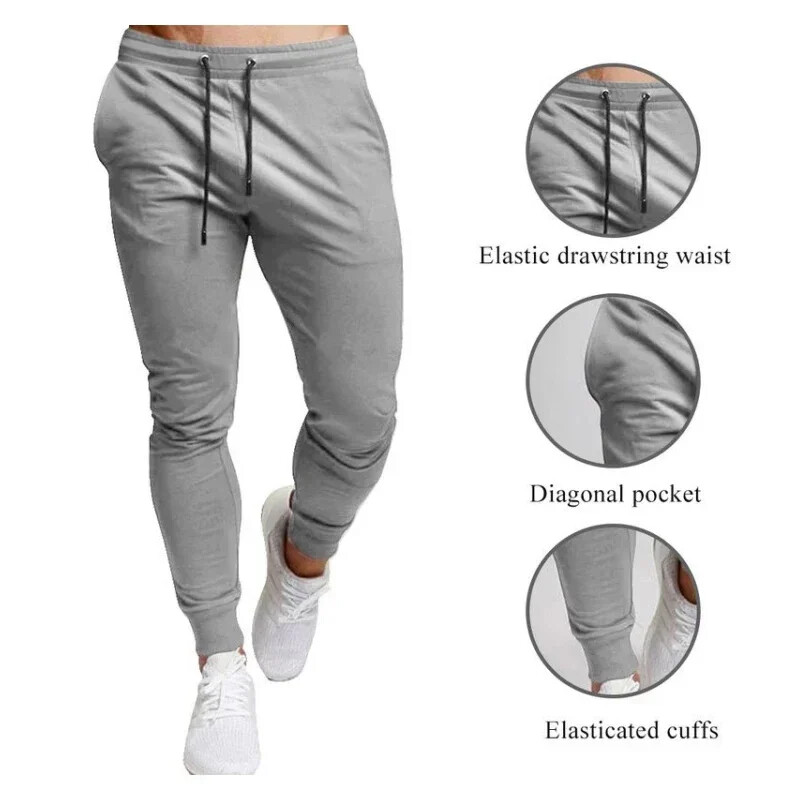 Pantaloni casual Jogger pentru bărbați Pantaloni de sport de marime mare, cu talie elastică Pantaloni casual sport, haine largi de fitness, secțiune subțire de primăvară