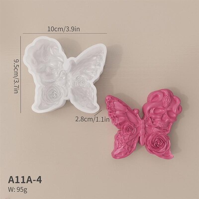 Helovīna galvaskausa eņģelis ziedu tauriņu sveces silikona veidnes tauriņu ģipša veidnes ar rokām gatavotas ziepju gatavošanas piederumi