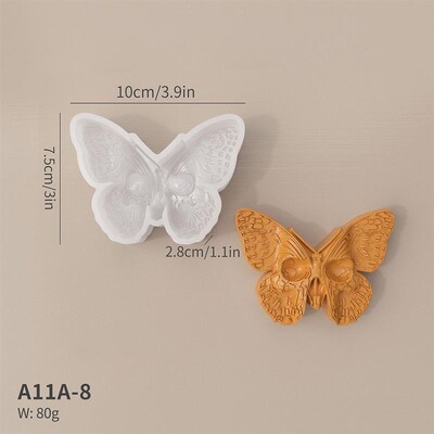 Helovīna galvaskausa eņģelis ziedu tauriņu sveces silikona veidnes tauriņu ģipša veidnes ar rokām gatavotas ziepju gatavošanas piederumi