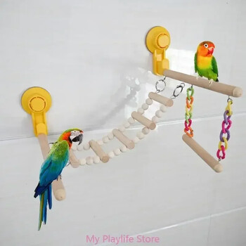 Bird Perch Toy Nature Stand for Parrots Conure Supplies Budgies Ladder Scratchers for Small Parrots Rack Toy