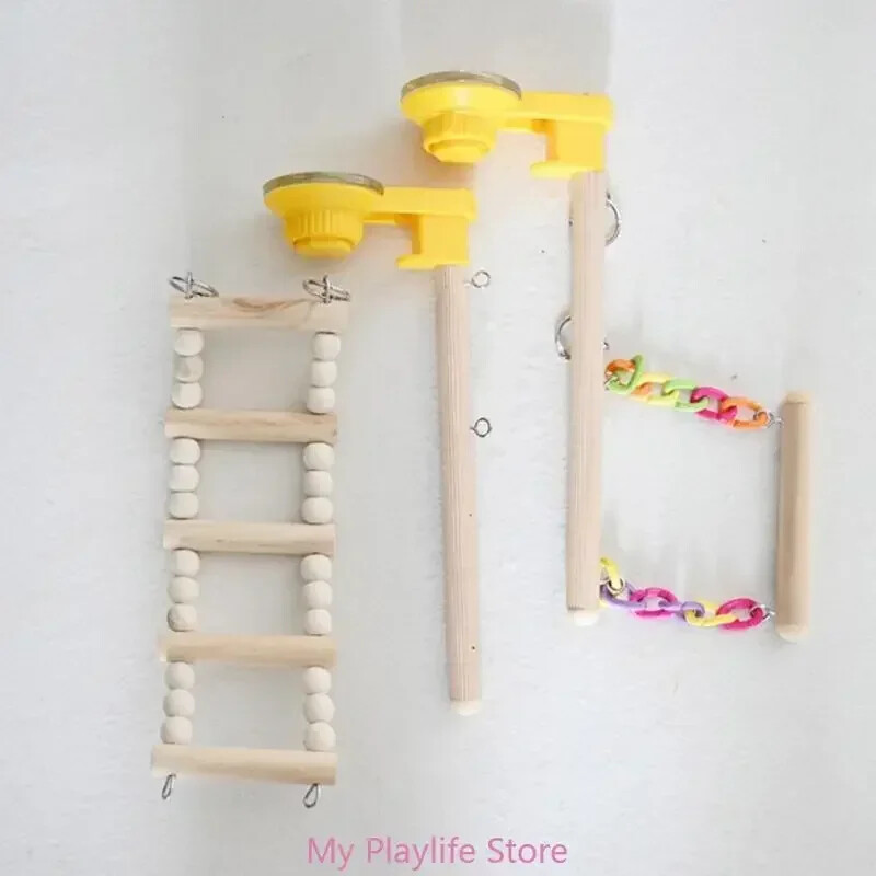 Bird Perch Toy Nature Stand for Parrots Conure Supplies Budgies Ladder Scratchers for Small Parrots Rack Toy