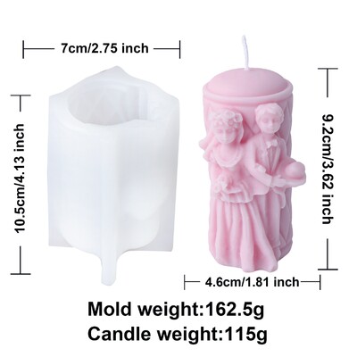 3D silikónová forma na sviečky s anjelským motívom, geometrický valcový trojuholníkový hranol, forma na mydlo, ružový kvet, víla, krása, umenie, remeslá, dekorácia, darček