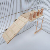 3gab/komplekts Mājdzīvnieku rotaļlieta Koka putnu rotaļlieta kāpšanas kāpņu dēlis šūpošanās rotaļlieta papagailim kāmja pūķa kaķim zelta ziedu peles rotaļlieta