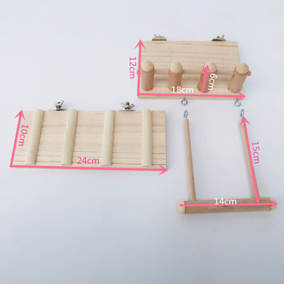 3gab/komplekts Mājdzīvnieku rotaļlieta Koka putnu rotaļlieta kāpšanas kāpņu dēlis šūpošanās rotaļlieta papagailim kāmja pūķa kaķim zelta ziedu peles rotaļlieta