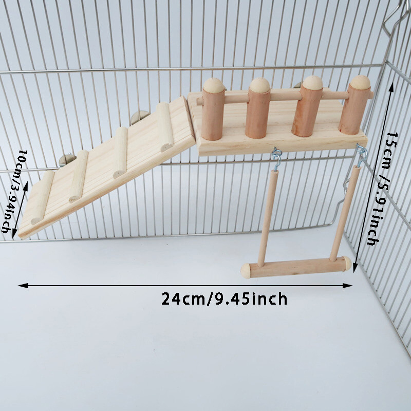 3gab/komplekts Mājdzīvnieku rotaļlieta Koka putnu rotaļlieta kāpšanas kāpņu dēlis šūpošanās rotaļlieta papagailim kāmja pūķa kaķim zelta ziedu peles rotaļlieta