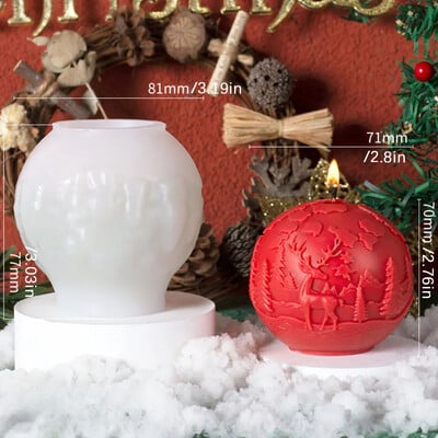 Χριστουγεννιάτικη σκηνή Χιόνι Μπάλα Κερί Καλούπια σιλικόνης για ανακούφιση Γύψος σφαίρας δάσους αλκών Κατασκευή χειροποίητο σαπούνι χειμωνιάτικα δώρα