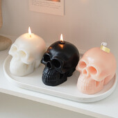 Galvaskausa sveces silikona veidne Halovīni Smieklīgi aromātiska sveču veidne Helovīna rokām darināta dāvanu svece mājas dekorēšanai