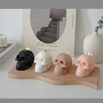 Skull Candle Mould Silicone Halloween Funny Scented Scented Candle Mold Halloween Handmade Gift Cancerle Crafts Home Decorating Crafts