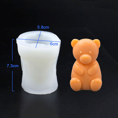 Για διασκέδαση τρισδιάστατα καλούπια για κεριά σιλικόνης Little Bear DIY Κεριά Αρωματοθεραπείας Σαπούνι Γύψο ρητίνης Καλούπι Πάγου Φόρμα ψησίματος Δώρα Χεριών
