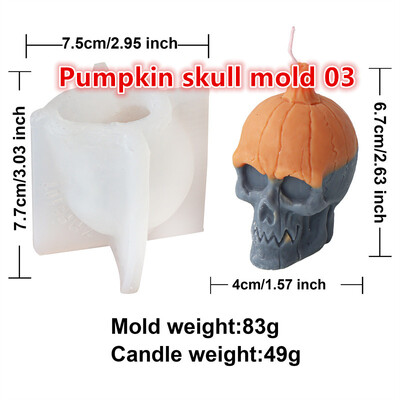 3D Craniu Dovleac Seria Cap Lumanare Mucegai DIY Craniu Cap Ciupercă Halloween Horror Tema Tencuială Decorare Cadou