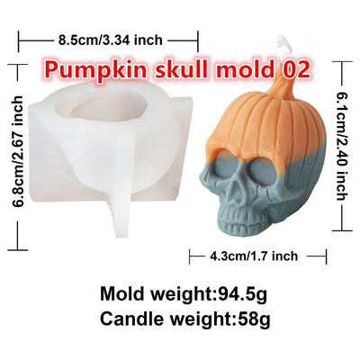 3D Craniu Dovleac Seria Cap Lumanare Mucegai DIY Craniu Cap Ciupercă Halloween Horror Tema Tencuială Decorare Cadou