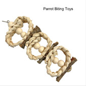 Dabīgs materiāls Mājdzīvnieku papagaiļa rotaļlieta Putnu šūpošanās vingrinājums Slīpēšana Košana Koka rotaļlietas Mājas papagailis ara šūpuļtīkls Putnu rotaļlieta ar zvaniņu