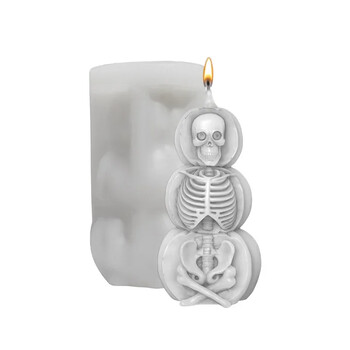 Καλούπι σιλικόνης Skull 3 στρώσεων Handmade Skull Candle Tool Αρωματικό κερί Diy Γύψινο σαπούνι Crafts Καλούπι πηλού ρητίνης για δώρο απόκριες