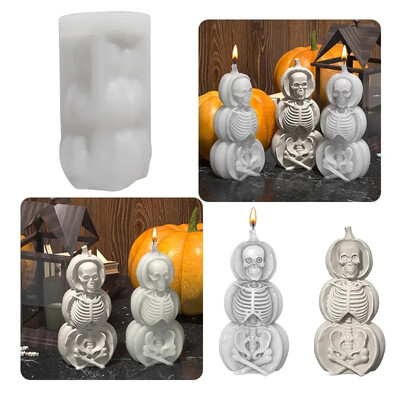 3 rétegű Skull szilikon forma Kézzel készített Skull Candle Tool Diy illatos gyertya Gipsz szappan Kézműves Gyanta agyag forma Halloween ajándékra