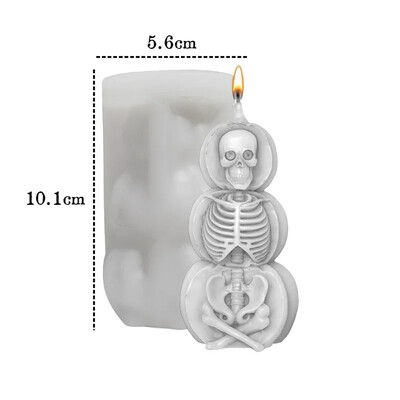 Καλούπι σιλικόνης Skull 3 στρώσεων Handmade Skull Candle Tool Αρωματικό κερί Diy Γύψινο σαπούνι Crafts Καλούπι πηλού ρητίνης για δώρο απόκριες
