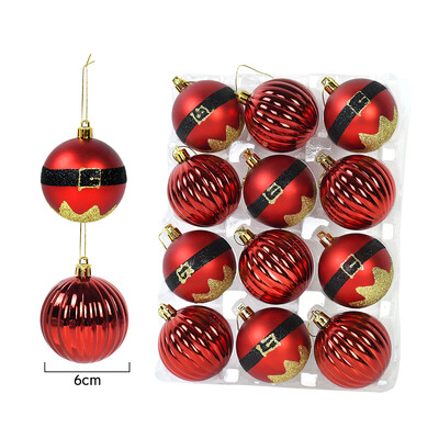 6 cm rozā zelta Ziemassvētku eglīšu bumbiņas no plastmasas, caurspīdīgas Ziemassvētku balles rotājumi koku dekoriem Natal Navidad 2023 Jaunais gads 