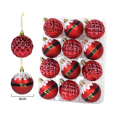 6 cm rozā zelta Ziemassvētku eglīšu bumbiņas no plastmasas, caurspīdīgas Ziemassvētku balles rotājumi koku dekoriem Natal Navidad 2023 Jaunais gads 