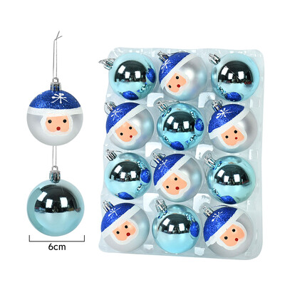 6 cm rozā zelta Ziemassvētku eglīšu bumbiņas no plastmasas, caurspīdīgas Ziemassvētku balles rotājumi koku dekoriem Natal Navidad 2023 Jaunais gads 