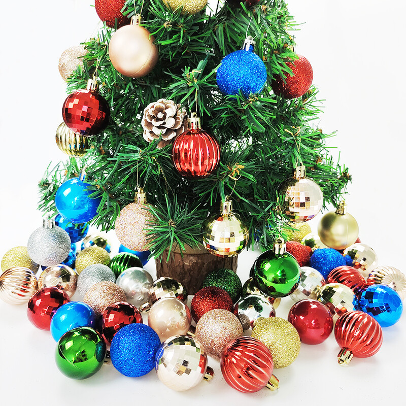 3Cm 4Cm Коледни топки Червено Златно Сребро Цветни Декоративни топки за коледно дърво за коледна украса 2023 Коледни парти орнаменти