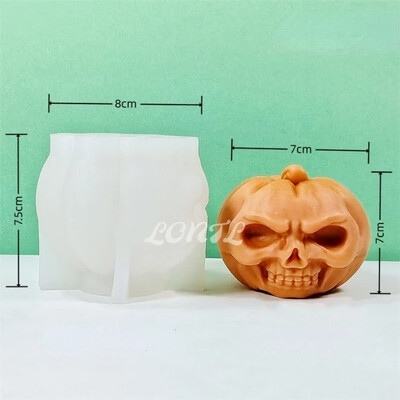 Înfricoșător dovleac craniu mucegai din silicon pentru lumânări DIY tematice de Halloween 3D meșteșuguri rășină gips cristal turnat matriță decor cadou