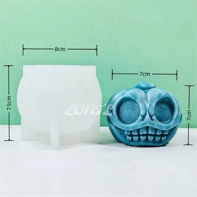 Înfricoșător dovleac craniu mucegai din silicon pentru lumânări DIY tematice de Halloween 3D meșteșuguri rășină gips cristal turnat matriță decor cadou