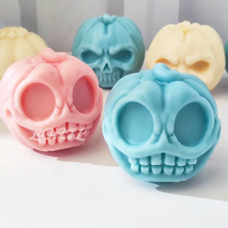 Înfricoșător dovleac craniu mucegai din silicon pentru lumânări DIY tematice de Halloween 3D meșteșuguri rășină gips cristal turnat matriță decor cadou