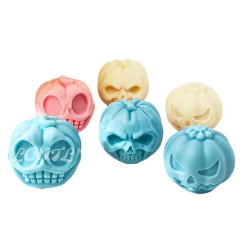 Înfricoșător dovleac craniu mucegai din silicon pentru lumânări DIY tematice de Halloween 3D meșteșuguri rășină gips cristal turnat matriță decor cadou