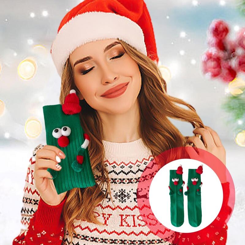 Magnetické ponožky na ruky Elastické ponožky na ruky Magnetické ponožky Mäkké roztomilé vtipné vianočné potreby Vianočný darček na narodeniny Zima Nový rok