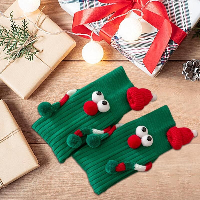 Magnetické ponožky na ruky Elastické ponožky na ruky Magnetické ponožky Mäkké roztomilé vtipné vianočné potreby Vianočný darček na narodeniny Zima Nový rok
