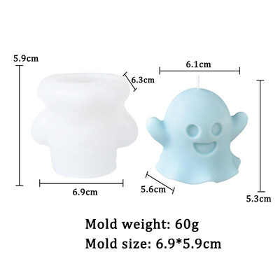 Dovleac fantomă Decor de Halloween Lumânare Mucegai din silicon DIY Handmade Aromaterapie Lumânare Gips Rașină Cadouri Halloween Masa