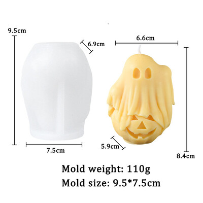 Dovleac fantomă Decor de Halloween Lumânare Mucegai din silicon DIY Handmade Aromaterapie Lumânare Gips Rașină Cadouri Halloween Masa