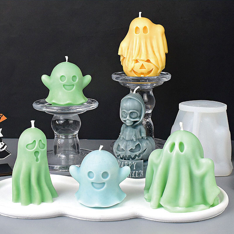 Dovleac fantomă Decor de Halloween Lumânare Mucegai din silicon DIY Handmade Aromaterapie Lumânare Gips Rașină Cadouri Halloween Masa