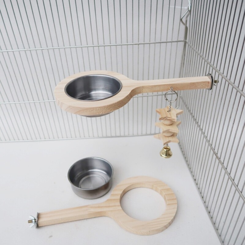 Hrănitoare pentru hrană pentru perusi, cușcă de păsări, suport pentru papagali, biban cu bol detasabil, ramură de odihnă pentru calopsiți, provizii de hrănire pentru papagali