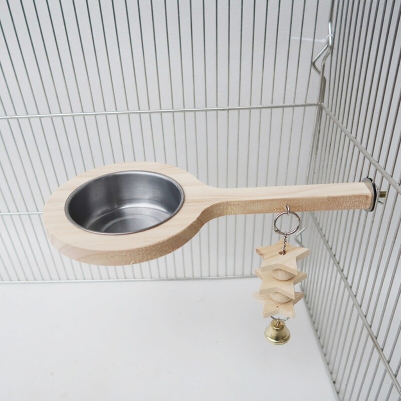 Hrănitoare pentru hrană pentru perusi, cușcă de păsări, suport pentru papagali, biban cu bol detasabil, ramură de odihnă pentru calopsiți, provizii de hrănire pentru papagali