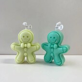 Mucegai din silicon DIY Gingerbread Man Mold pentru prăjituri de Crăciun pentru săpun lucrat manual pentru lumânări