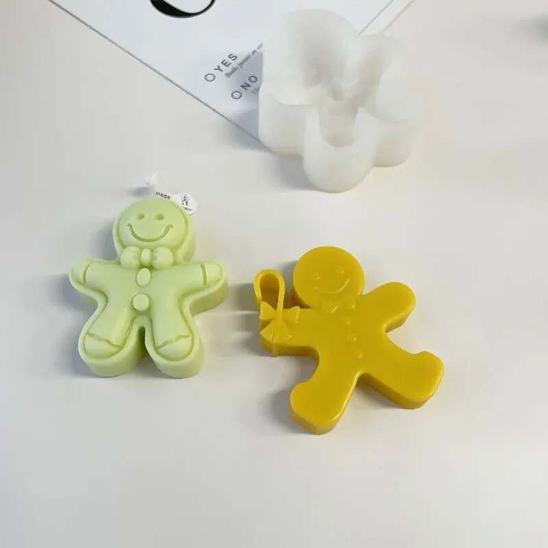 Mucegai din silicon DIY Gingerbread Man Mold pentru prăjituri de Crăciun pentru săpun lucrat manual pentru lumânări
