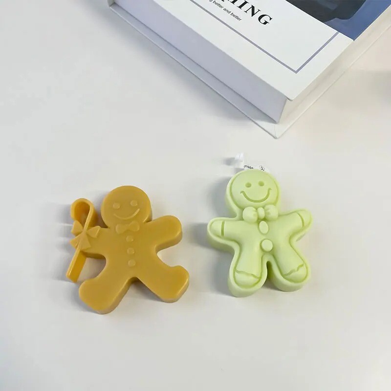 Mucegai din silicon DIY Gingerbread Man Mold pentru prăjituri de Crăciun pentru săpun lucrat manual pentru lumânări