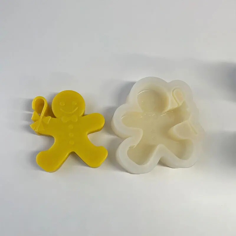 Mucegai din silicon DIY Gingerbread Man Mold pentru prăjituri de Crăciun pentru săpun lucrat manual pentru lumânări