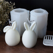 Lieldienu truša silikona sveces veidne DIY Taisnas auss salocīta auss formas aromterapijas dekorēšana pelējuma aromterapijas veidošana