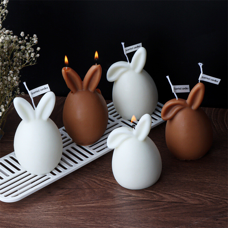 Lieldienu truša silikona sveces veidne DIY Taisnas auss salocīta auss formas aromterapijas dekorēšana pelējuma aromterapijas veidošana