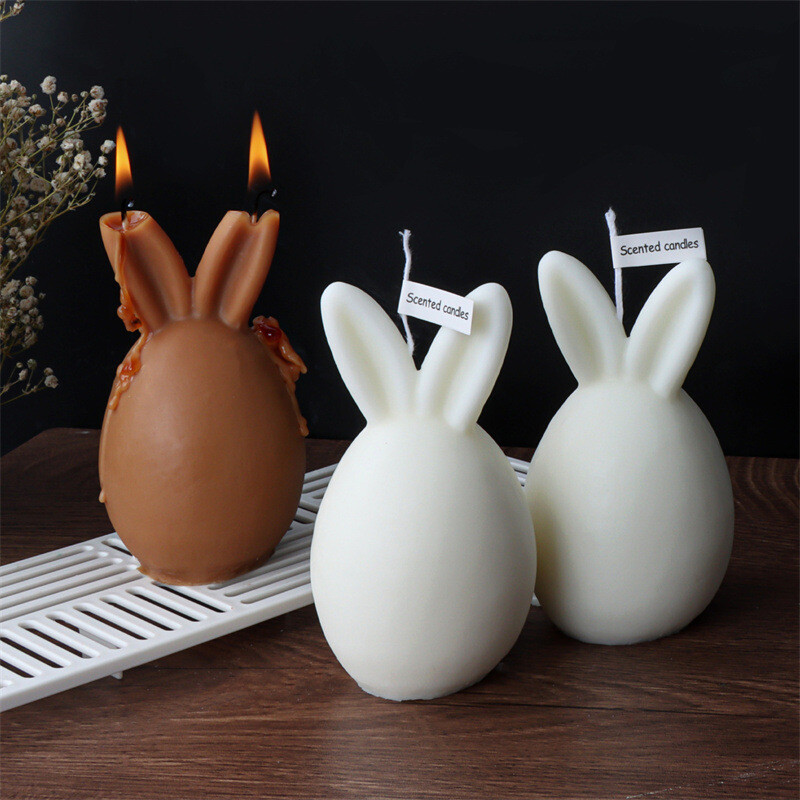 Lieldienu truša silikona sveces veidne DIY Taisnas auss salocīta auss formas aromterapijas dekorēšana pelējuma aromterapijas veidošana