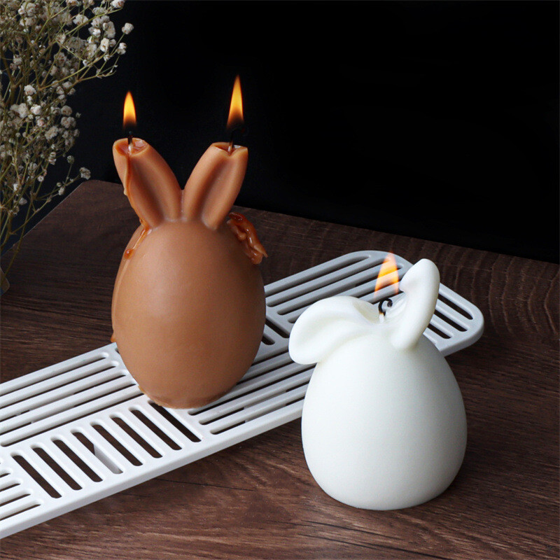 Lieldienu truša silikona sveces veidne DIY Taisnas auss salocīta auss formas aromterapijas dekorēšana pelējuma aromterapijas veidošana