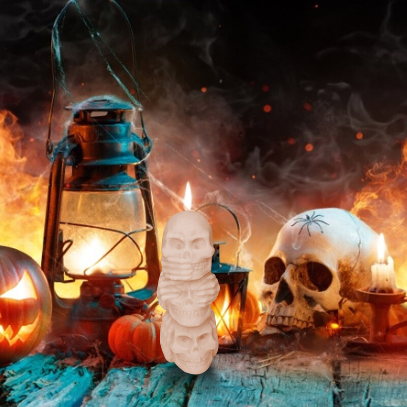 3D galvaskausa silikona veidne Diy sveču apmetums silikona veidne Helovīna dekorēšanas rīki sveķu galvaskausa veidņu veidošanas rīks