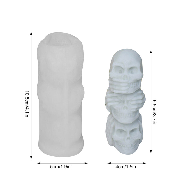 3D galvaskausa silikona veidne Diy sveču apmetums silikona veidne Helovīna dekorēšanas rīki sveķu galvaskausa veidņu veidošanas rīks