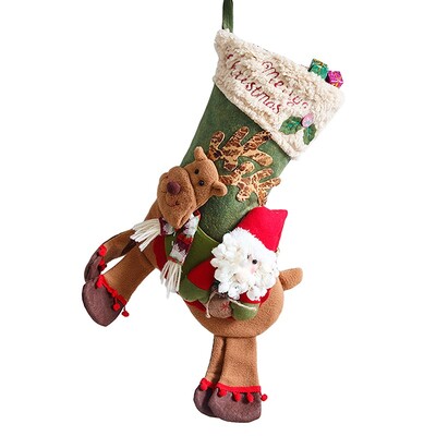 Μεγάλο μακρυπόδι Χιονάνθρωπος Άγιος Βασίλης Riding A Deer Big Socks Παιδικό Χριστουγεννιάτικο δώρο Διακόσμηση τσάντα μήλου Παιδικό παιχνίδι δώρου