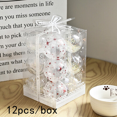 12db 6 cm-es rózsa arany karácsonyfa golyók műanyag átlátszó karácsonyi golyós díszek fa dekorációhoz Natal Navidad 2023 újév