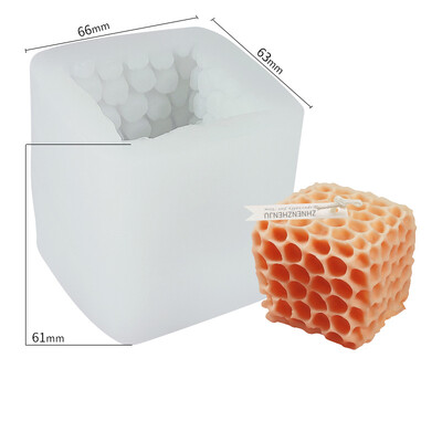 Cube Honeycomb Αρωματικό κερί Γύψος φόρμα σιλικόνης Food Grade Μους σοκολάτας 3D φόρμες σε σχήμα κύβου Δώρο γάμου Διακόσμηση σπιτιού