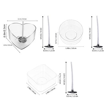 10 τεμ. προμήθειες κατασκευής κεριών Θήκες για φλιτζάνια ρεσώ Ανθεκτικό στη θερμότητα Κερί Κατασκευή κεριών Θήκη φλυτζανιών σε σχήμα καρδιάς πλαστικό