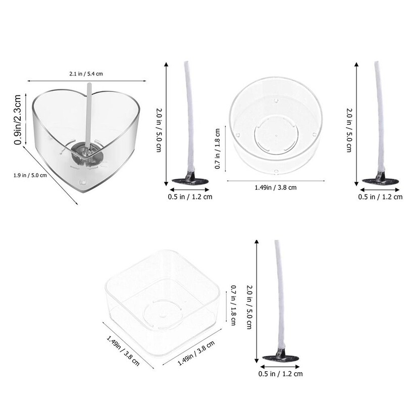 10 buc. consumabile pentru lumânări Suport pentru pahare pentru canapea, rezistent la căldură, pentru fabricarea lumânărilor, suport pentru pahare, plastic în formă de inimă