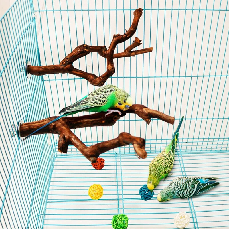 Biban de păsări Stand natural Viță de vie Bare Bifurcare/Fără ramuri Cușcă Jucărie pentru papagali Perusi Cinteze Gheară de măcinat
